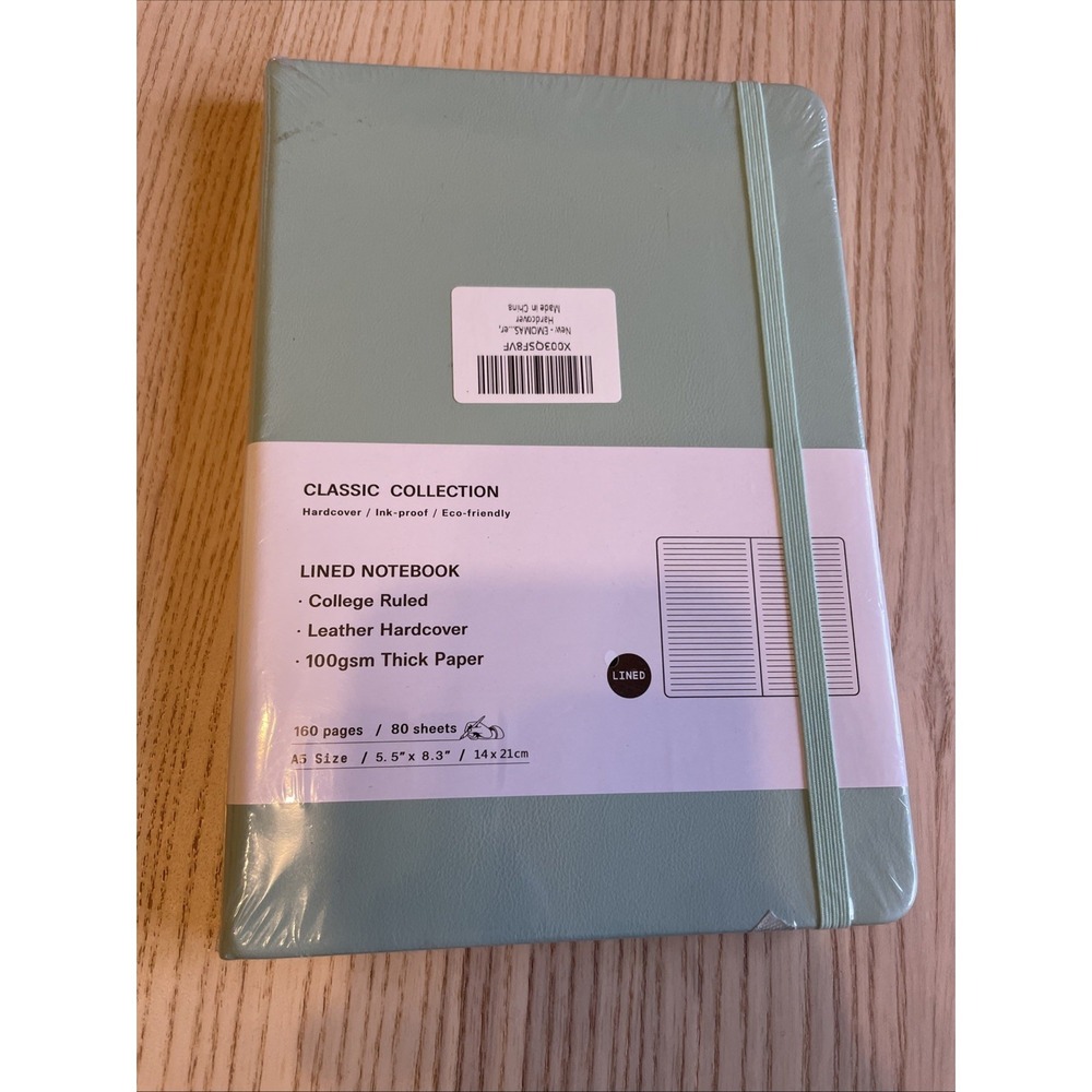 Classic Collection Lined Notebook‎ Leather Hardcover Journal Green
